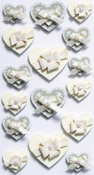 Art-Work Handmade 3D Stickers heart with bow