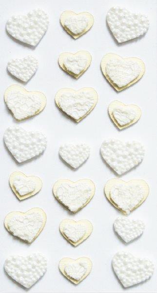 Art-Work Handmade 3D Stickers heart with rhinestones