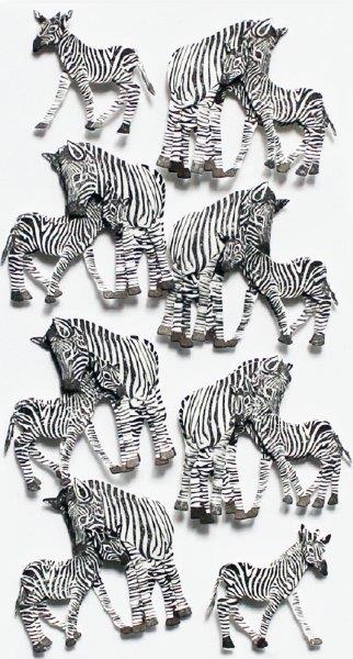 Art-Work Handmade 3D Stickers zebra with baby