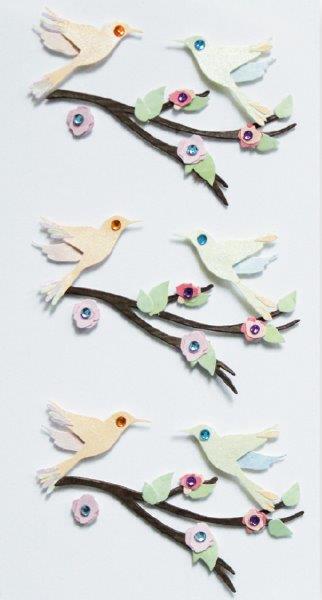 Art-Work Handmade 3D Stickers Birds on Branch