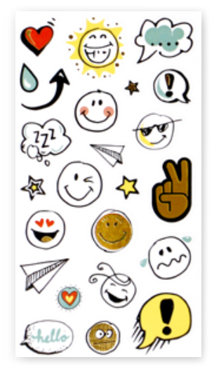 Nylon Notebook Stickers: smileys