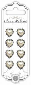 Craft Consortium Pearl Heart & Diamante Heart Charms pk 8