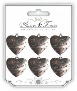 Craft Consortium Metal Silver Heart Charm - Amore