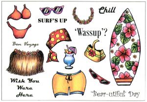 Creative Expressions Bear-iations - Surfs Up A5 Stamp Plate