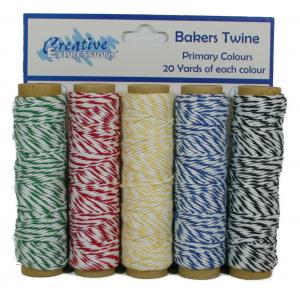 Bakers Twine Primary Set 5 colours 20yds each