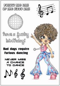 Creative Expressions Disco Betty 6 in x 8 in Clear Stamp Set