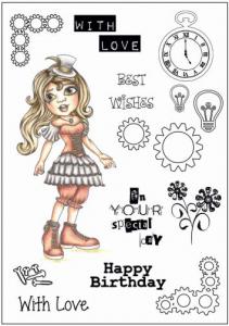 Creative Expressions Steampunk Betty 6 in x 8 in Clear Stamp Set