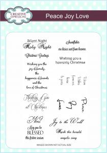 Creative Expressions Peace Joy Love 6 in x 8 in Clear Stamp Set