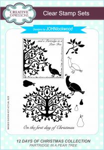 Creative Expressions Partridge in a Pear Tree 6 in x 8 in Clear Stamp Set