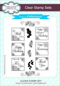 Creative Expressions Daisy Everyday Sentiments 6 in x 8 in Clear Stamp Set