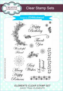 Creative Expressions Daisy Trail Elements 6 in x 8 in Clear Stamp Set
