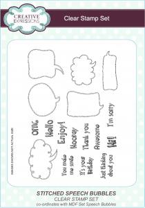 Creative Expressions Stitched Speech Bubbles 6 in x 8 in Clear Stamp Set