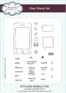 Creative Expressions Stitched Mobile Fun 6 in x 8 in Clear Stamp Set