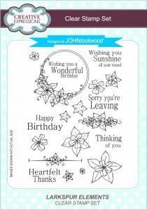 Creative Expressions Larkspur Elements 6 in x 8 in Clear Stamp Set