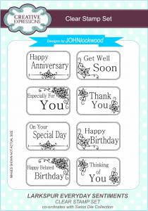 Creative Expressions Larkspur Everyday Sentiments A5 Clear Stamp Set