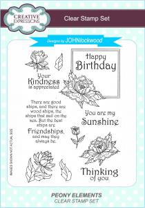 Creative Expressions Peony Elements 6 in x 8 in Clear Stamp Set