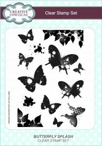 Creative Expressions Butterfly Splash 6 in x 8 in Clear Stamp Set