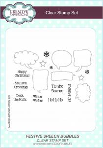 Creative Expressions Festive Speech Bubbles 6 in x 8 in Clear Stamp Set