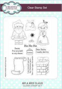 Creative Expressions Mr and Mrs Claus 6 in x 8 in Clear Stamp Set