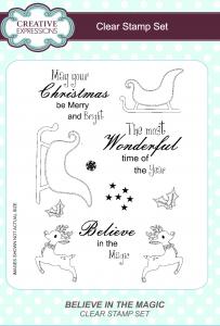 Creative Expressions Believe in the Magic 6 in x 8 in Clear Stamp Set