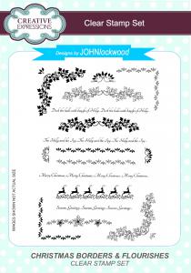 Creative Expressions Christmas Borders & Flourishes 6 in x 8 in Clear Stamp Set