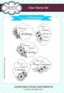 Christmas Rose Sentiments A5 Clear Stamp Set