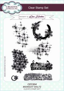 Creative Expressions Midnight Waltz 6 in x 8 in Clear Stamp Set