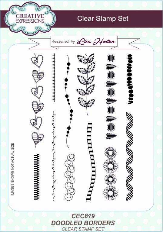 Creative Expressions Doodled Borders 6 in x 8 in Clear Stamp Set