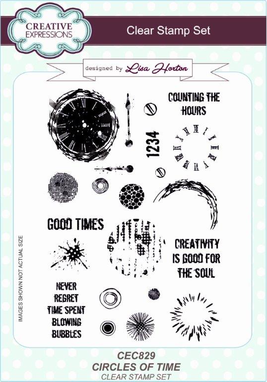 Creative Expressions Circles of Time 6 in x 8 in Clear Stamp Set