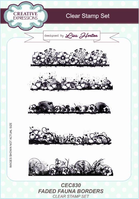 Creative Expressions Faded Fauna Borders 6 in x 8 in Clear Stamp Set