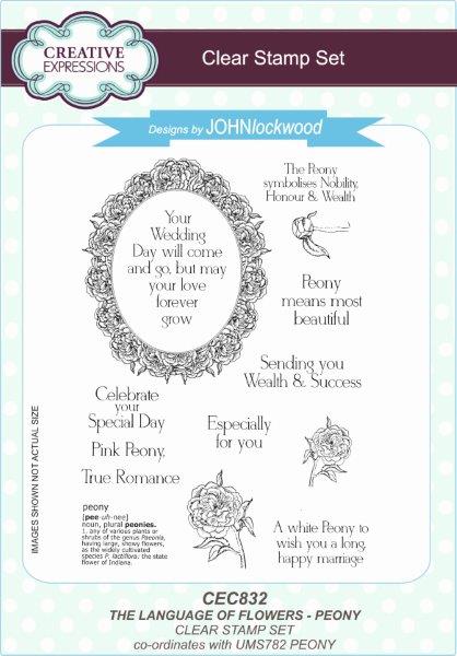Creative Expressions The Language of Flowers - Peony 6 in x 8 in Clear Stamp Set