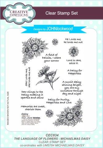 Creative Expressions The Language of Flowers - Michaelmas Daisy 6 in x 8 in Clear Stamp Set