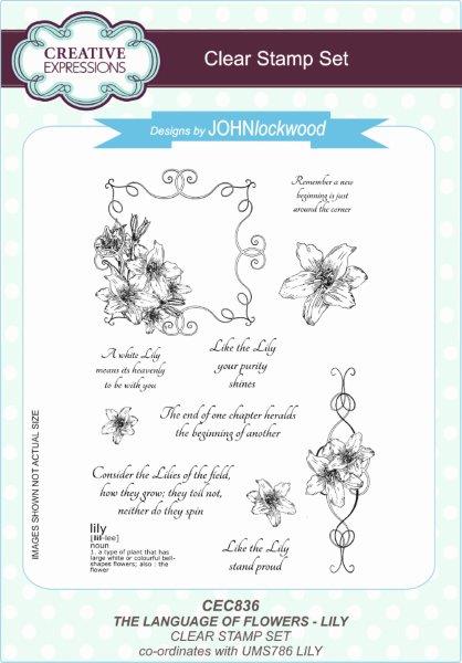 Creative Expressions The Language of Flowers - Lily 6 in x 8 in Clear Stamp Set