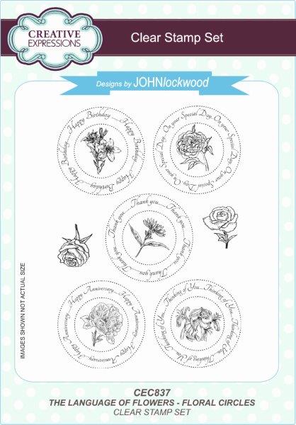 Creative Expressions The Language of Flowers - Floral Circles 6 in x 8 in Clear Stamp Set