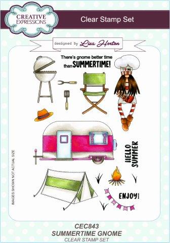 Creative Expressions Summertime Gnome 6 in x 8 in Clear Stamp Set