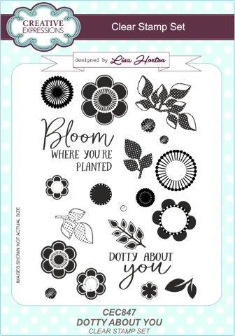 Creative Expressions Dotty About You 6 in x 8 in Clear Stamp Set