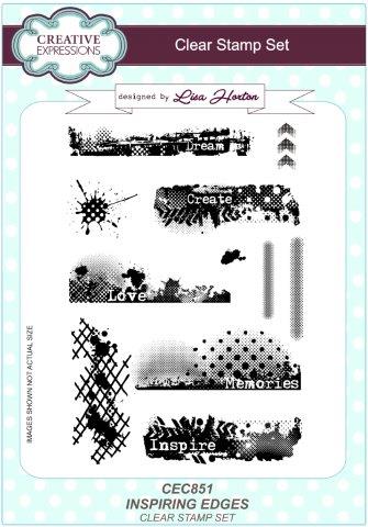Creative Expressions Inspiring Edges 6 in x 8 in Clear Stamp Set