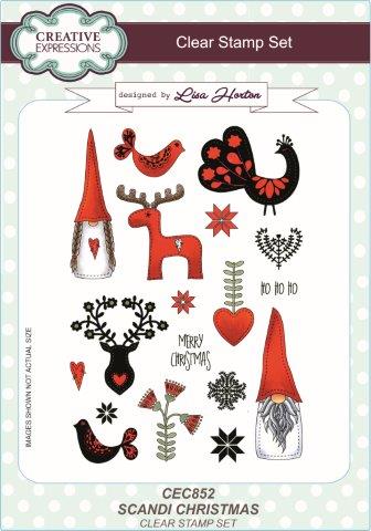Creative Expressions Scandi Christmas 6 in x 8 in Clear Stamp Set