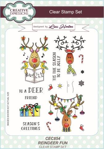 Creative Expressions Reindeer Fun A5 Clear Stamp Set