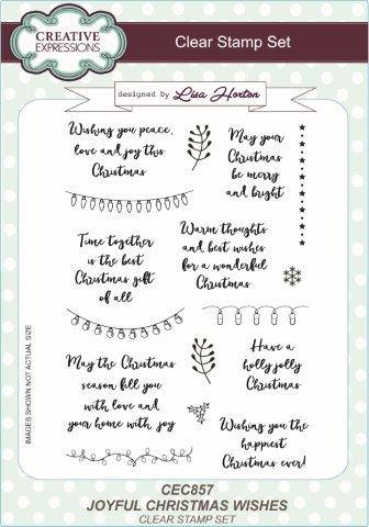 Creative Expressions Joyful Christmas Wishes A5 Clear Stamp Set