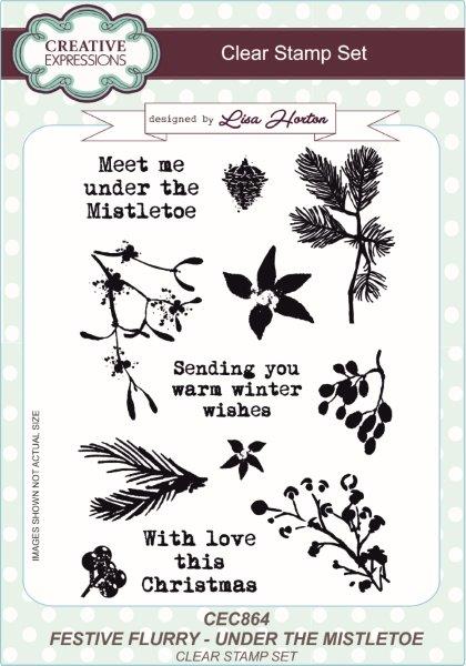 Creative Expressions Festive Flurry Under the Mistletoe 6 in x 8 in Clear Stamp Set