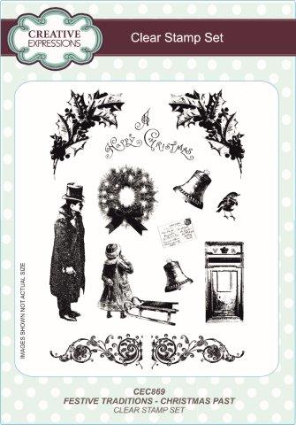 Creative Expressions Festive Traditions Christmas Past 6 in x 8 in Clear Stamp Set