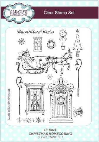 Creative Expressions Christmas Homecoming 6 in x 8 in Clear Stamp Set