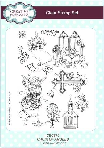 Creative Expressions Choir of Angels 6 in x 8 in Clear Stamp Set