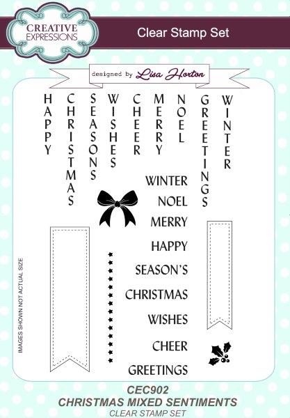 Creative Expressions Christmas Mixed Sentiments A5 Clear Stamp Set