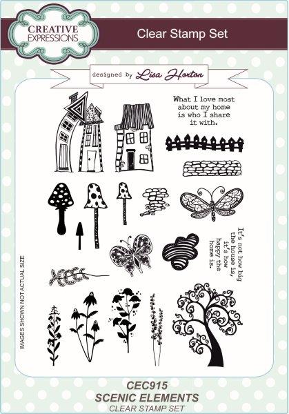 Creative Expressions Scenic Elements 6 in x 8 in Clear Stamp Set