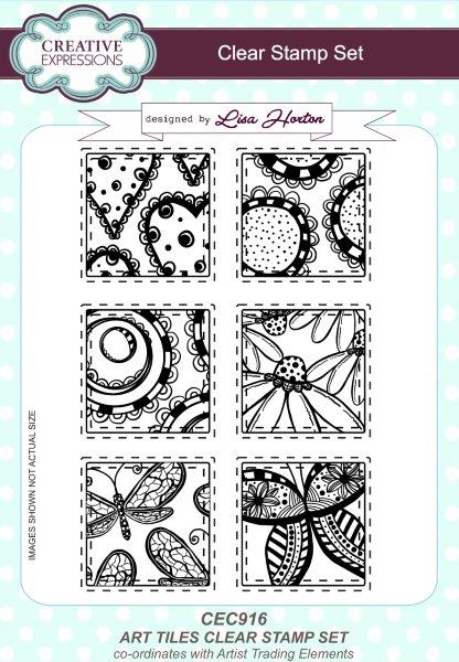 Creative Expressions Art Tiles A5 Clear Stamp Set