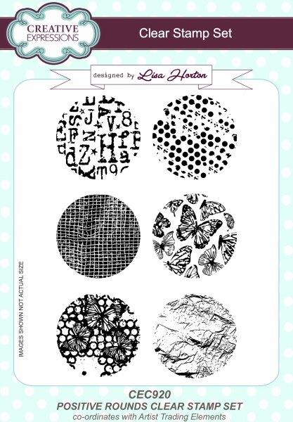 Creative Expressions Positive Rounds 6 in x 8 in Clear Stamp Set