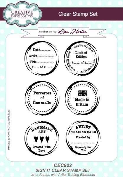 Creative Expressions Sign It 6 in x 8 in Clear Stamp Set