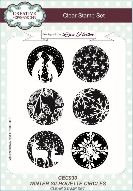 Creative Expressions Winter Silhouette Circles 6 in x 8 in Clear Stamp Set